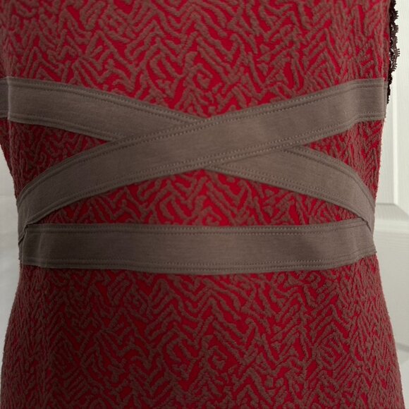 Free People Cross My Heart Bodycon Cut Out Red Brown Knit Dress Large Boho Indie - Picture 5 of 12